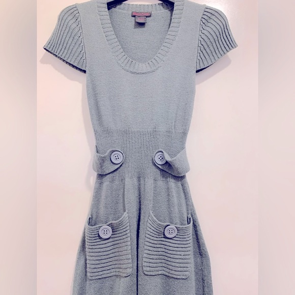 She's Cool Dresses & Skirts - Juniors sweater dress with pockets gray size large